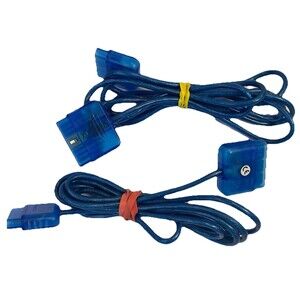PS2 Controller Extension Cable Cord Blue 7' PlayStation Mad Catz Lot of 2
